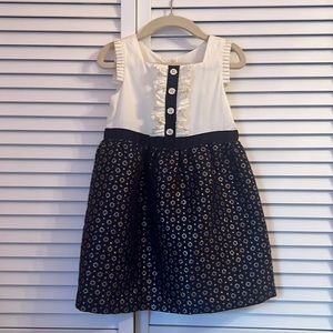 Janie and Jack Cream and Navy Dress